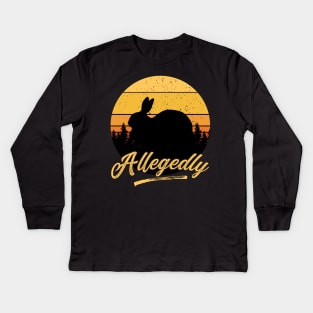 Allegedly Rabbit Funny Vintage Retro Sunset Distressed Gift Kids Long Sleeve T-Shirt